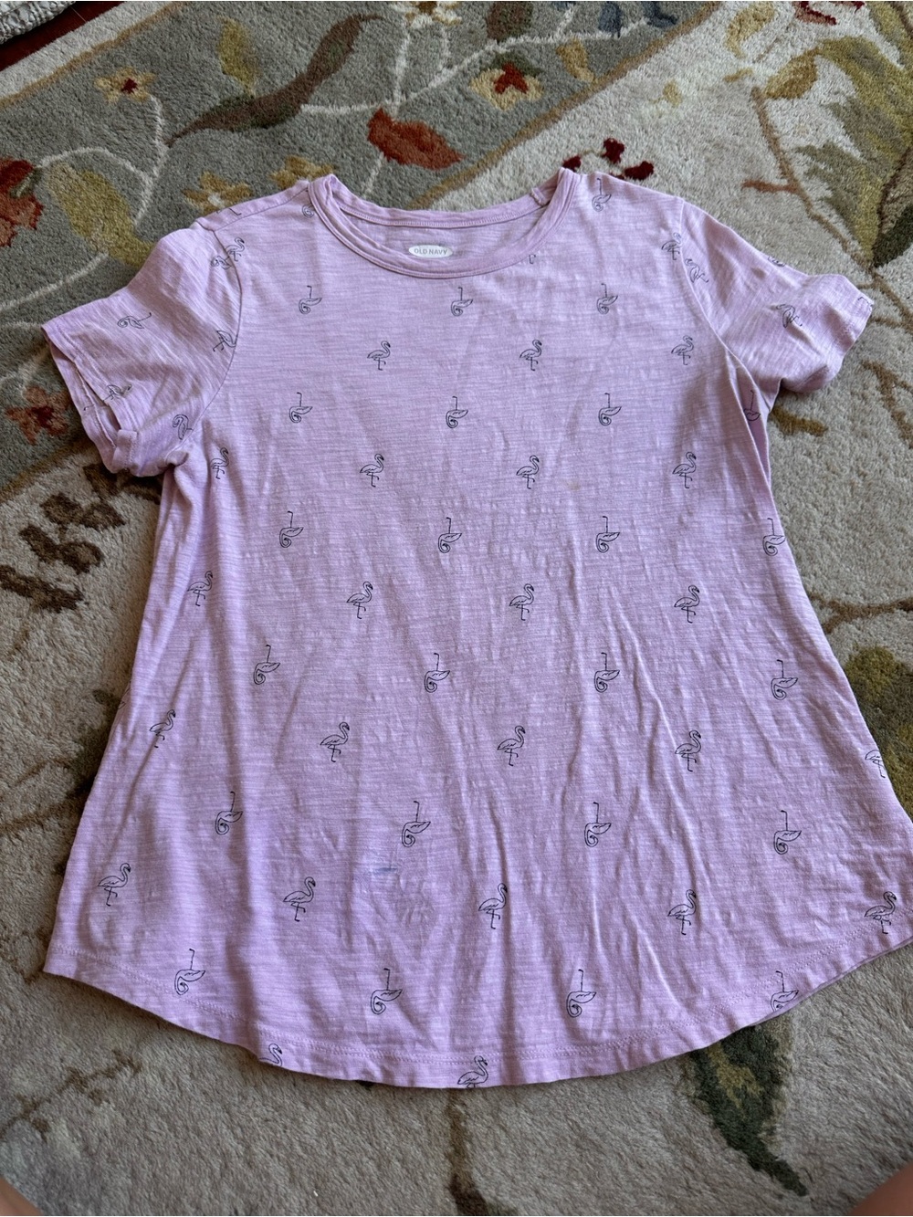 WOMENS OLD NAVY  M PINK FLAMINGOES ROUND NECK T SHIRT SHORT SLEEVES PERFECT!!!